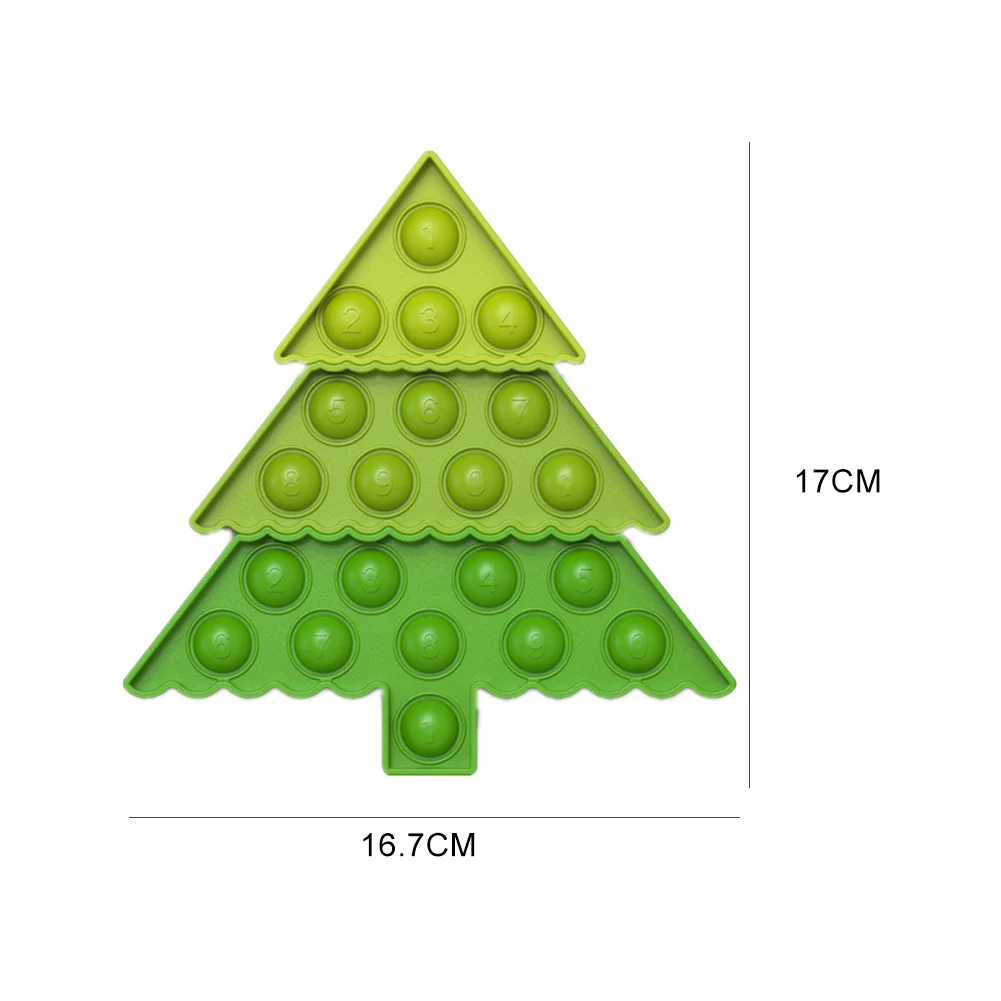 

3pcs Push Bubble Fidget Antistress Toys Christmas Tree Shape Adult Kids Fidget Sensory Toy for Autism Special Needs