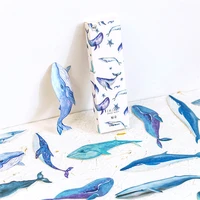 30pcs blue whale paper bookmark memory book holder message card student boy girl reader school office cute clip stationery gift