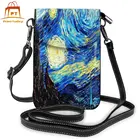 Ван Гог сумка через плечо Звездная ночь Ван Гог кожаная сумка с принтом для покупок женские сумки s тренд тонкий кошелек для студента
