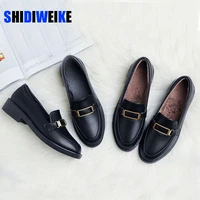 2021 new women flat shoes round toe lace up oxford shoes woman genuine leather brogue women platform shoes women loafers ab699