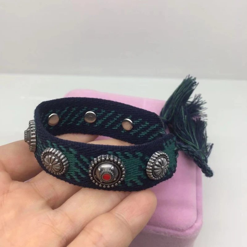 Хип хоп крутой тканый браслет Национальный стиль амулет фирменный вышитый для