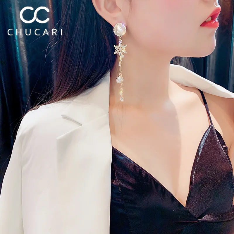 Длинные висячие серьги кисточки CHUCARI 2019 подвески неправильной формы с жемчугом