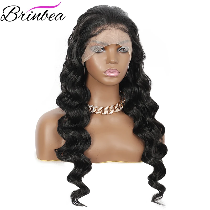 

26 дюймов синтетические вьющиеся волосы Brinbea 360 швейцарские кружевные круглые 13X 4 кружевные передние Фотоэлектрические термостойкие для чер...