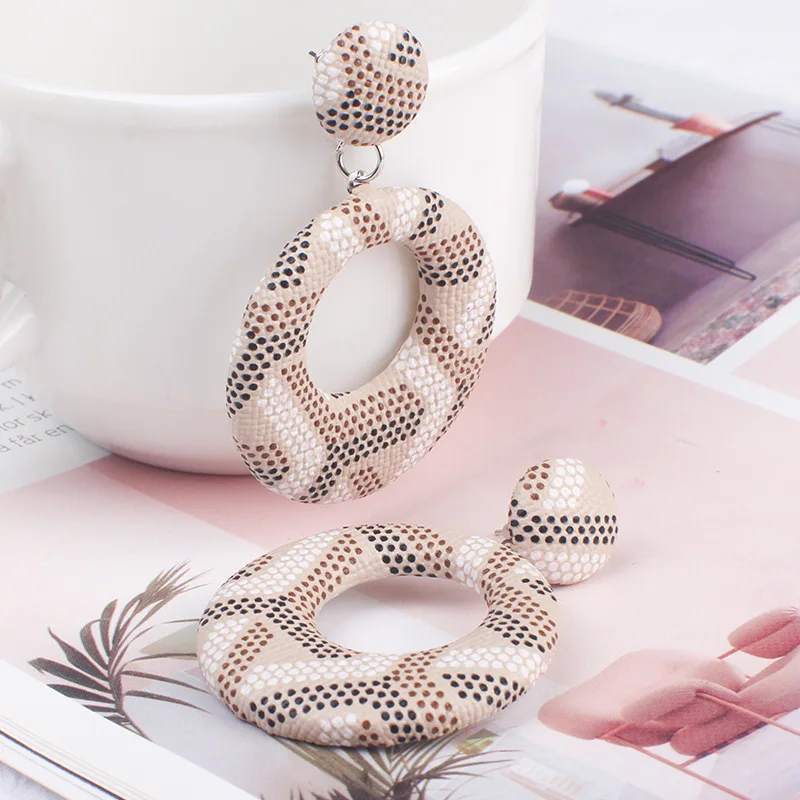 Богемные геометрические круглые Висячие серьги для женщин 2019 эффектные модные