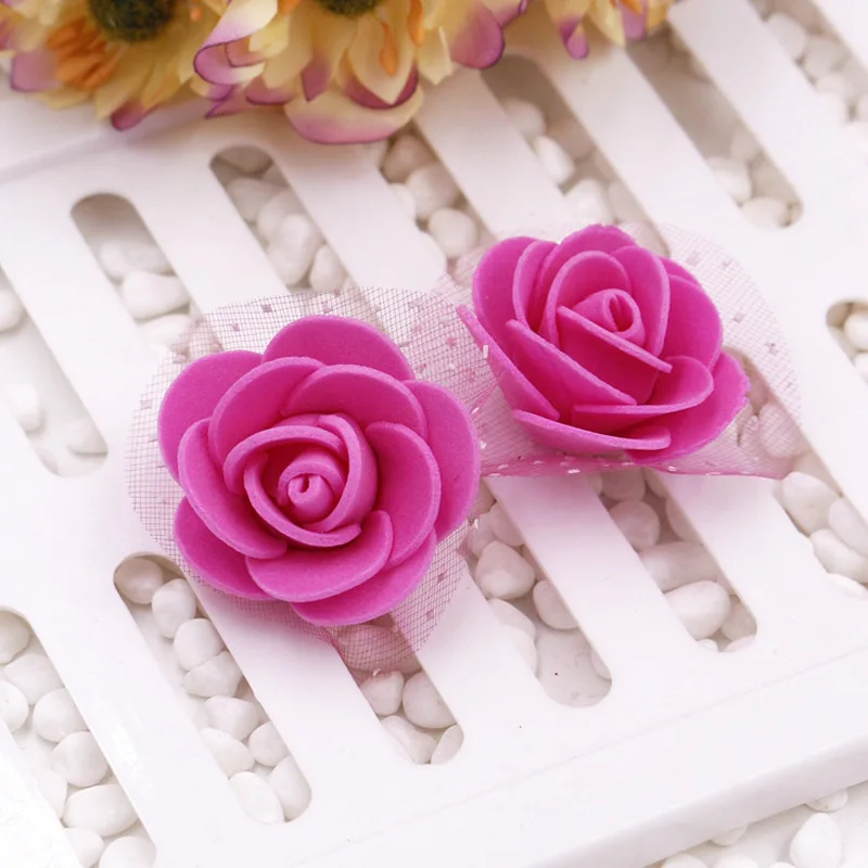 rose pink 100 шт./пакет 3,5 см мини PE поролоновые головки роз Искусственные цветы для дома DIY помпон Искусственные венки Свадьба Декор поставки - Цвет: rose pink