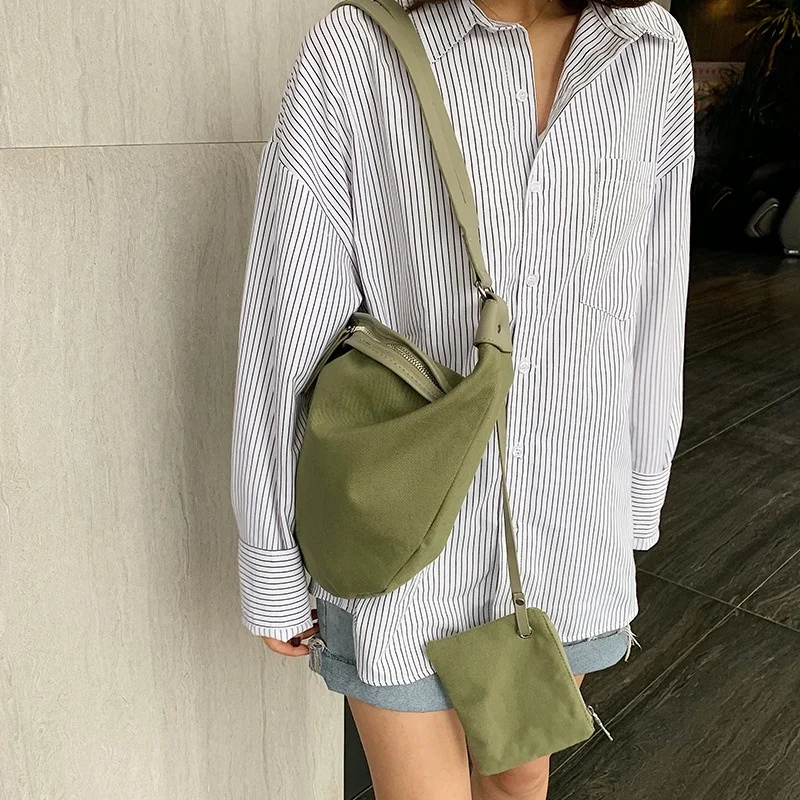 

Women's Shoulder Messenger Bag Wild Travel Large-Capacity Bag Casual Canvas Chest Bag