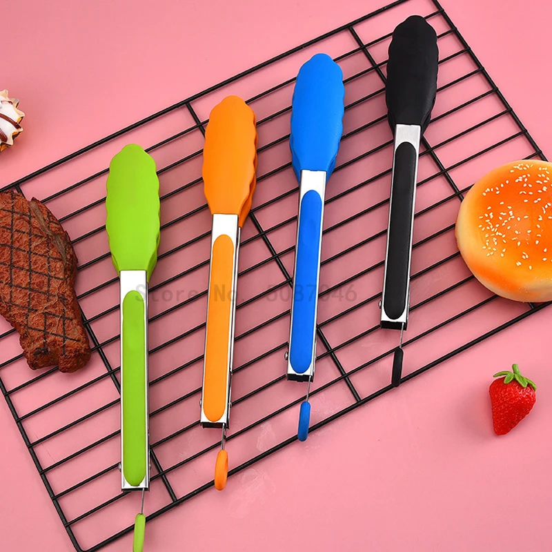 1 шт. Нескользящие силиконовые щипцы для хлеба салата термостойкие пищевые