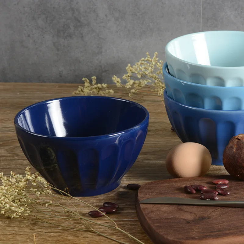 Европейская керамическая миска для салата лапши супа рельефная красная зеленая