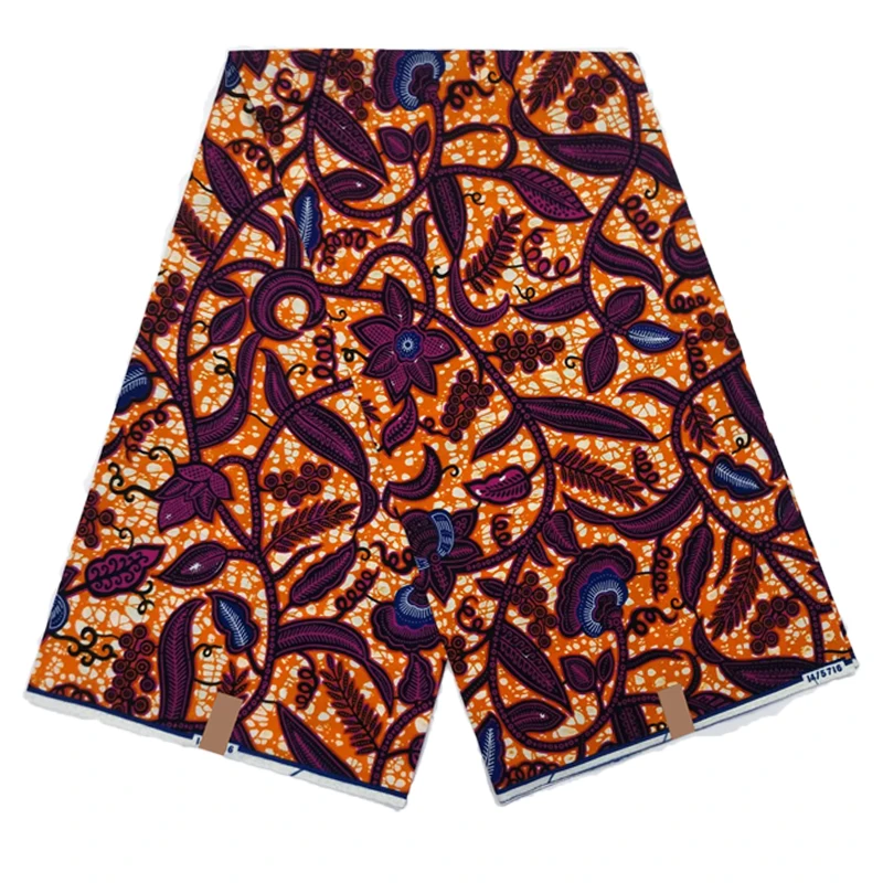 Высококачественная ткань с Африканским восковым принтом 6 ярдов/шт. Хлопковая 100%