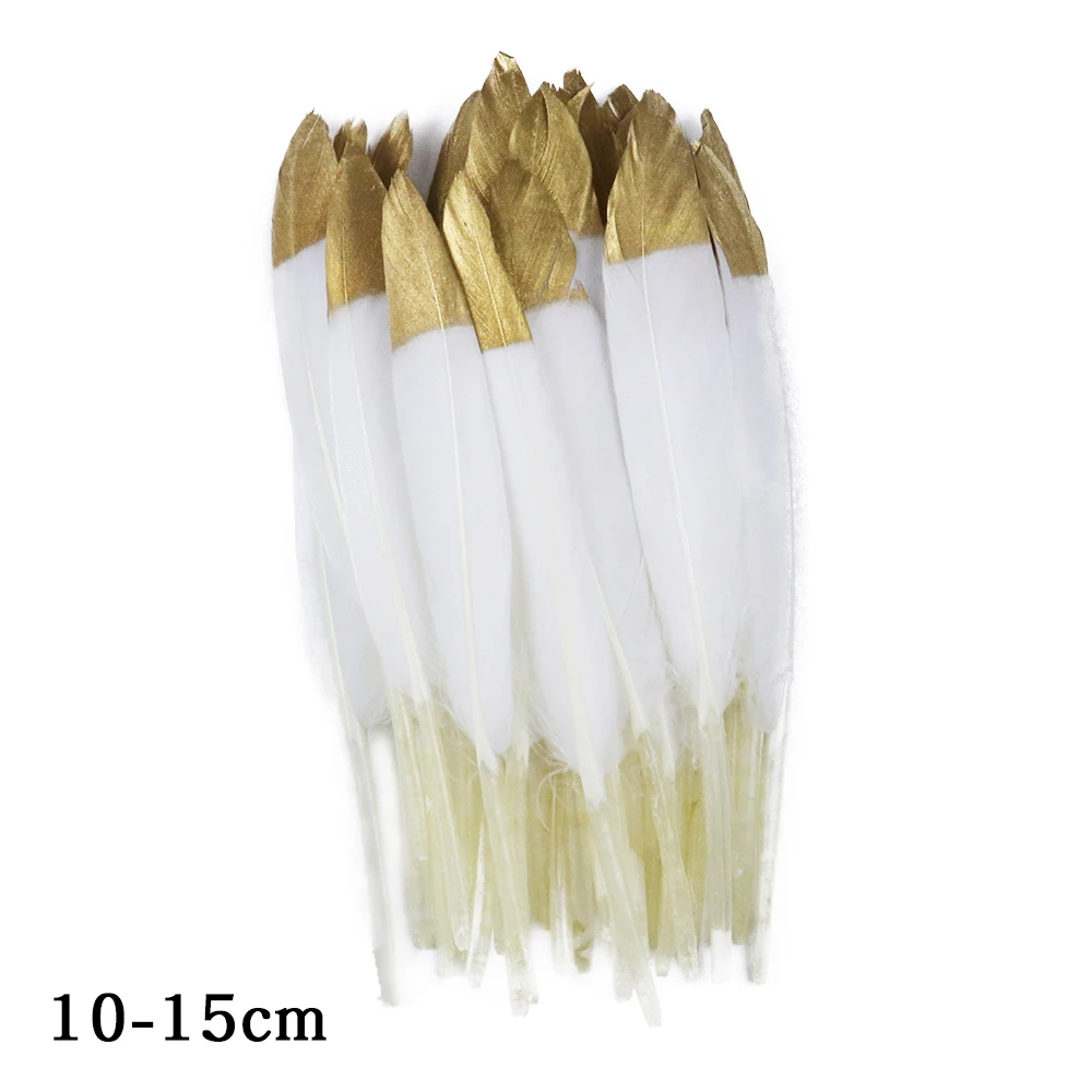 

10pcs Beautiful Gold Feathers for Crafts Natural Goose Turkey Plume Decoration Diy Plumas Decorativas Wholesale