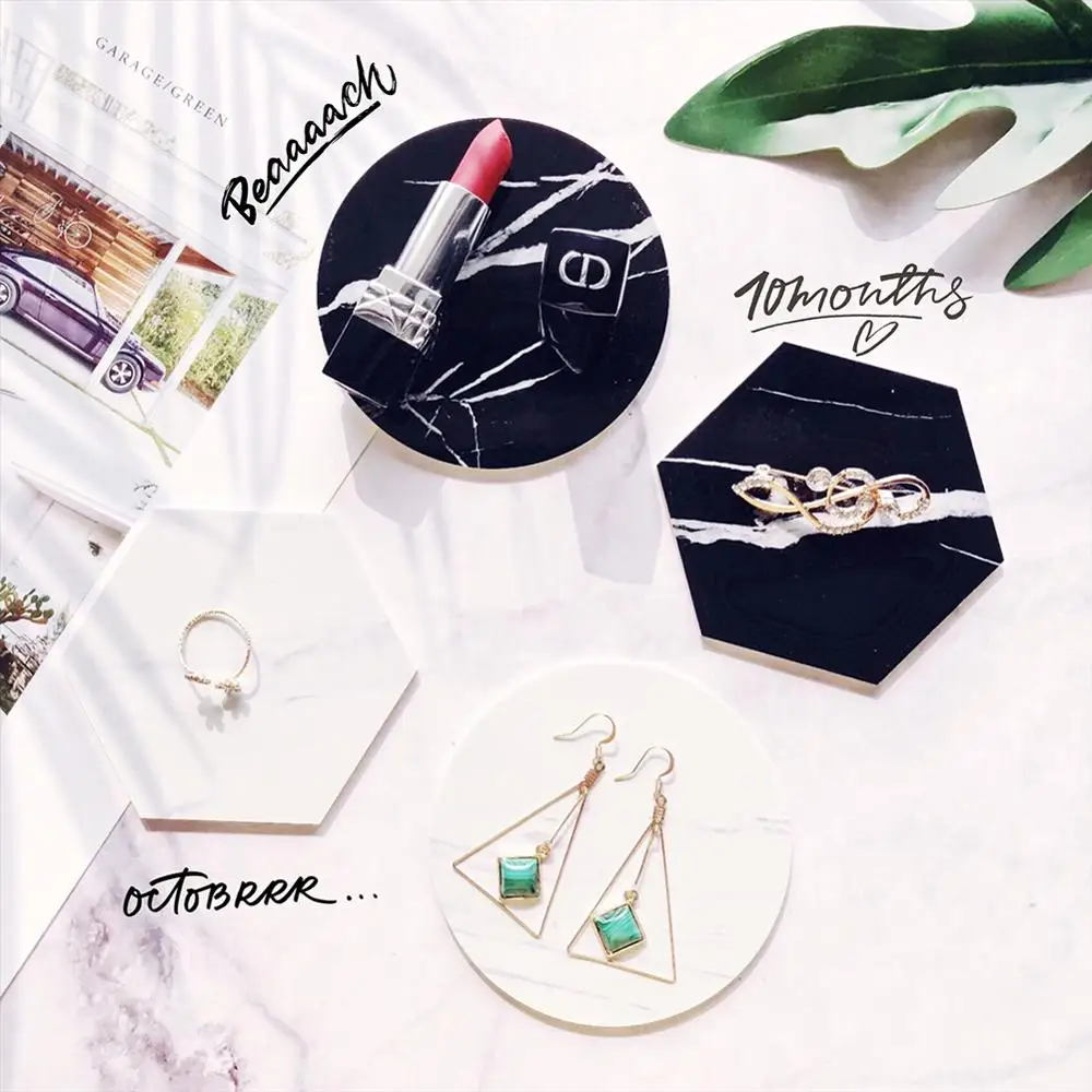 Многоцелевого использования 1 шт. ПВХ имитация Мраморная Подставка для стаканов