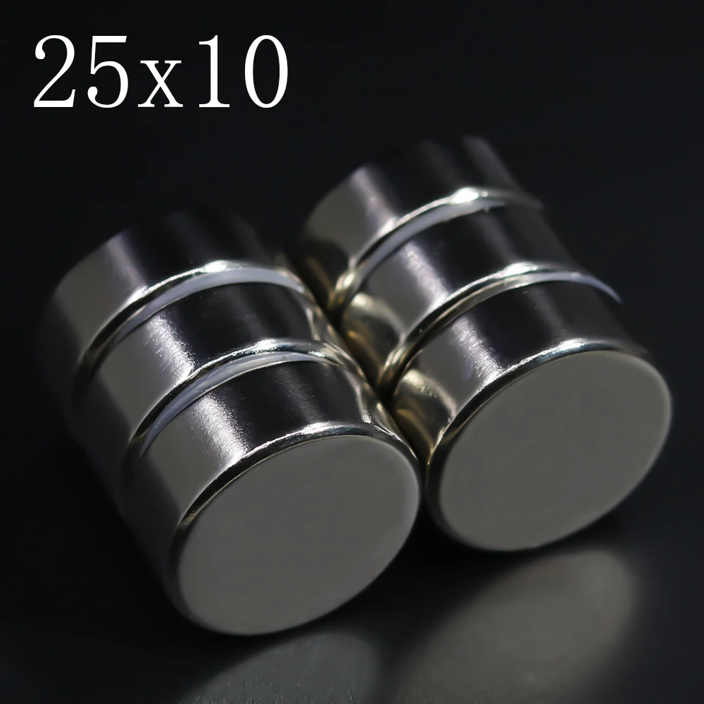 1/2/5/10 Pcs 25x10 Neodymium Magnet 25mm x 10mm N35 NdFeB Round Super Powerful Strong Permanent Magnetic imanes Disc 25x10