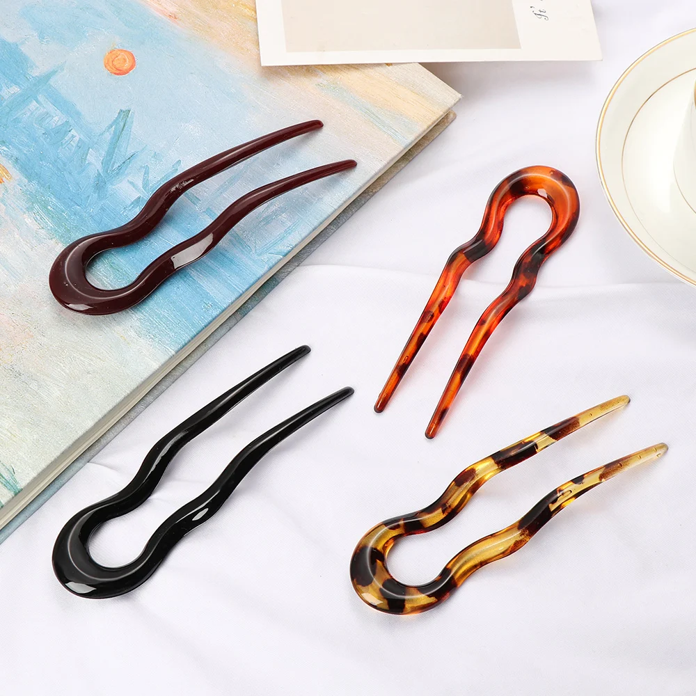 

Curved Hair Accessories Hair Care Vintage Metallic Styling Tools Hairpin Acetate hairpins Hair Sticks U Shape Hair Clip