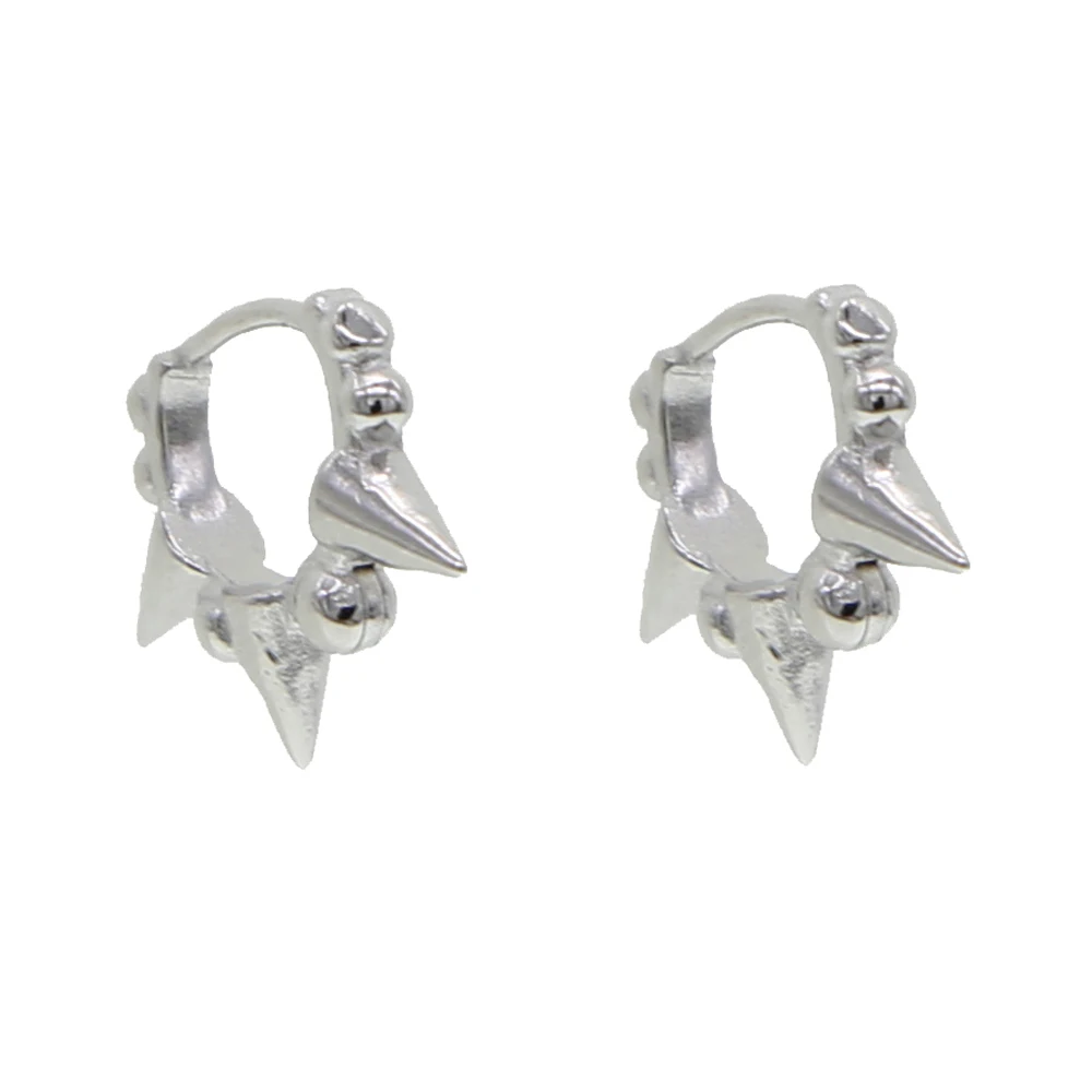 925 серебро круглый шар spike мини обруч серьги нержавеющая сталь минимальный мульти