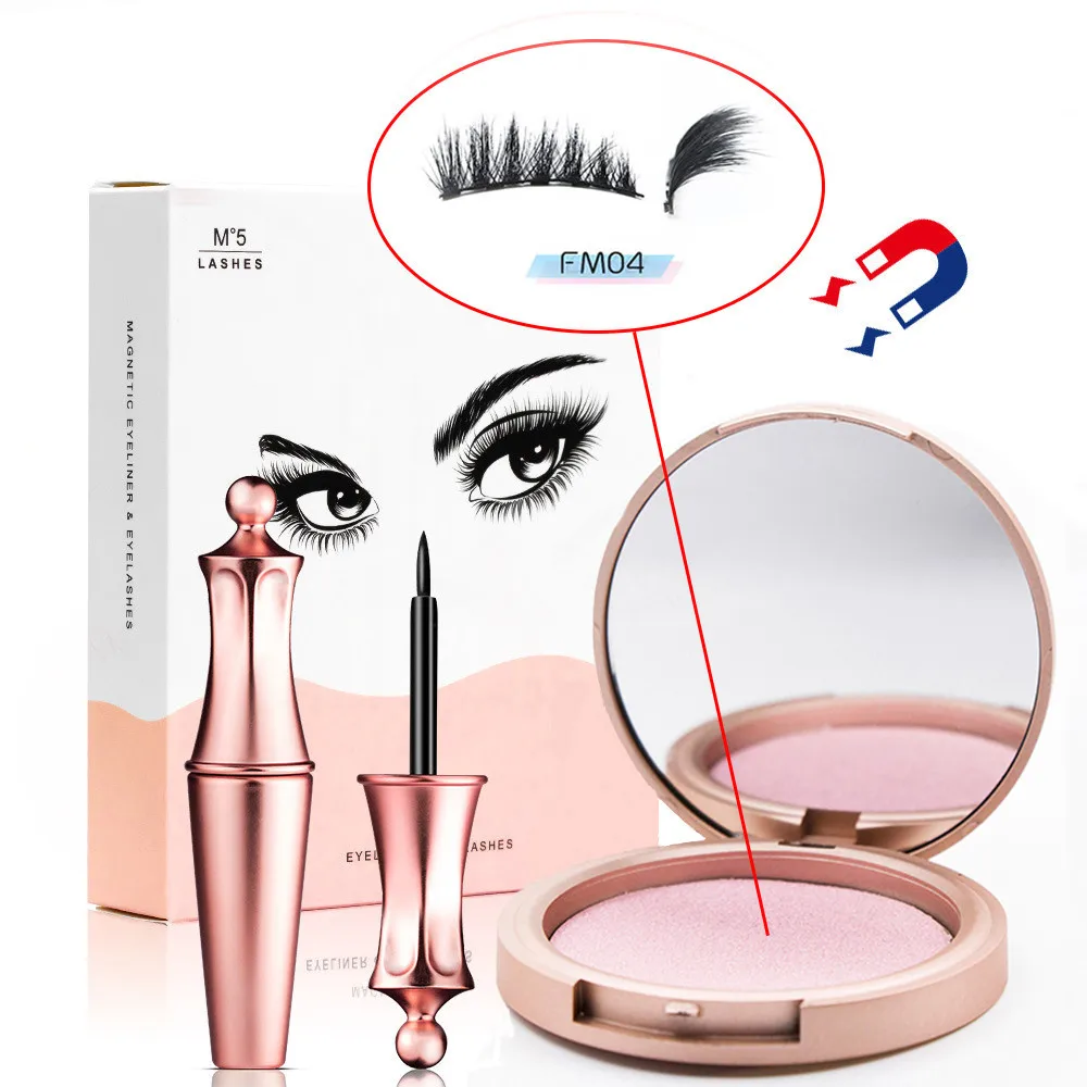 Liquid Magnetic Eyeliner Set And Magnetic False Eyelashes Tweezer Magnetic Eyeliner Waterproof Long Lasting Eyeliner Eyelashes