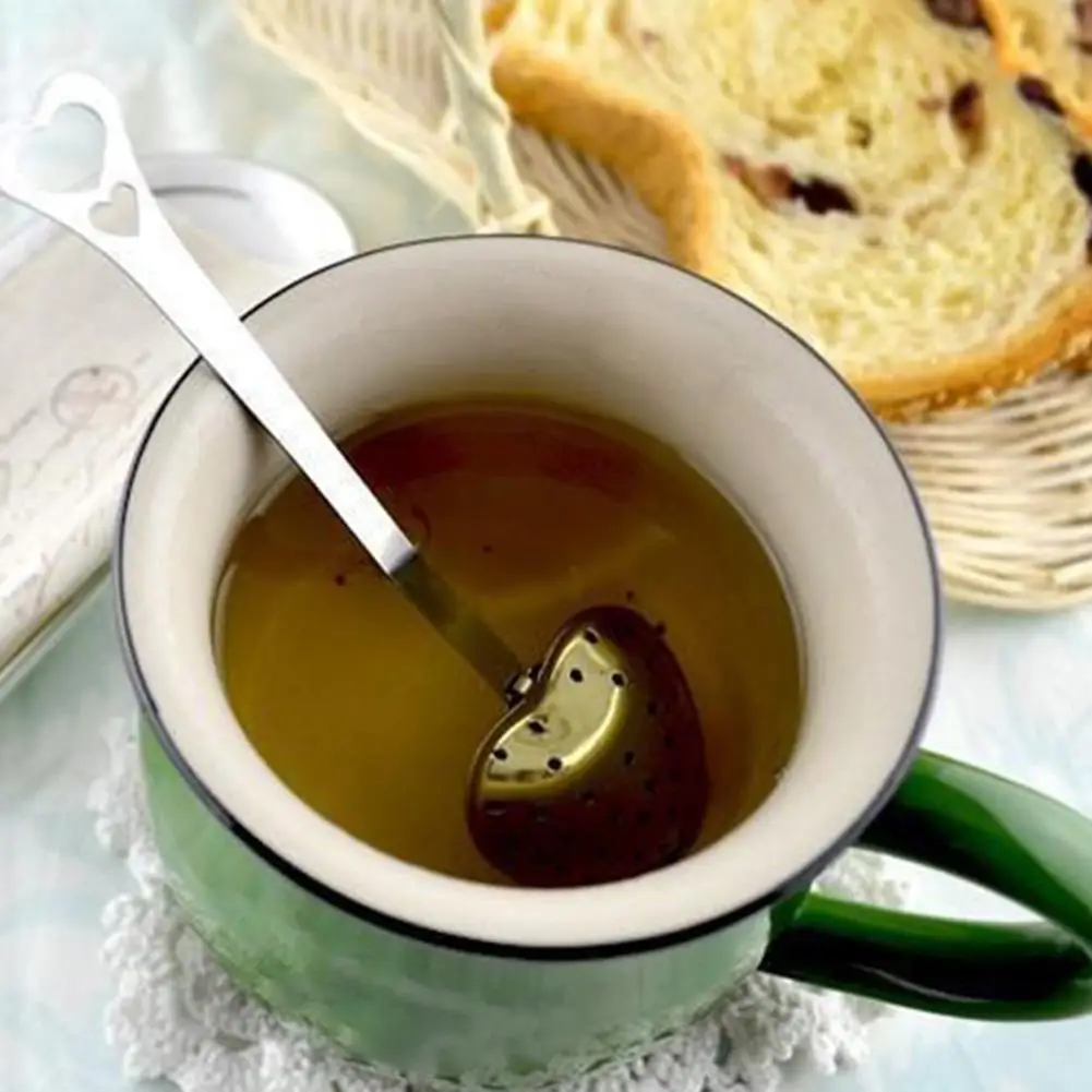 

Kitchen Accessories Heart Shape Stainless Steel Tea Infuser Spoon Strainer Steeper Filter Humanized Handle Design