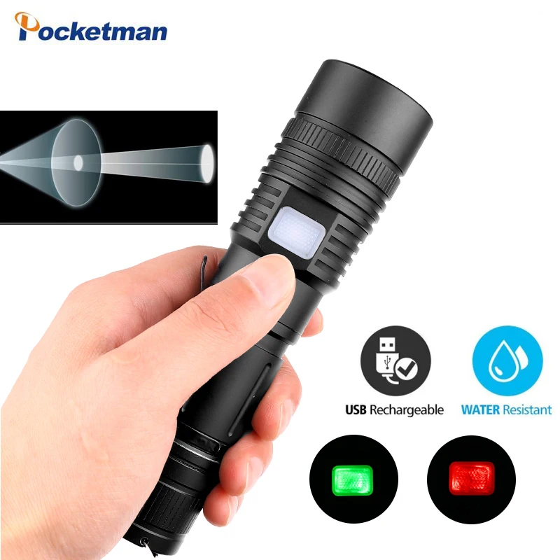 Тактический алюминиевый фонарик масштабируемый яркий XHP50 светодиодный