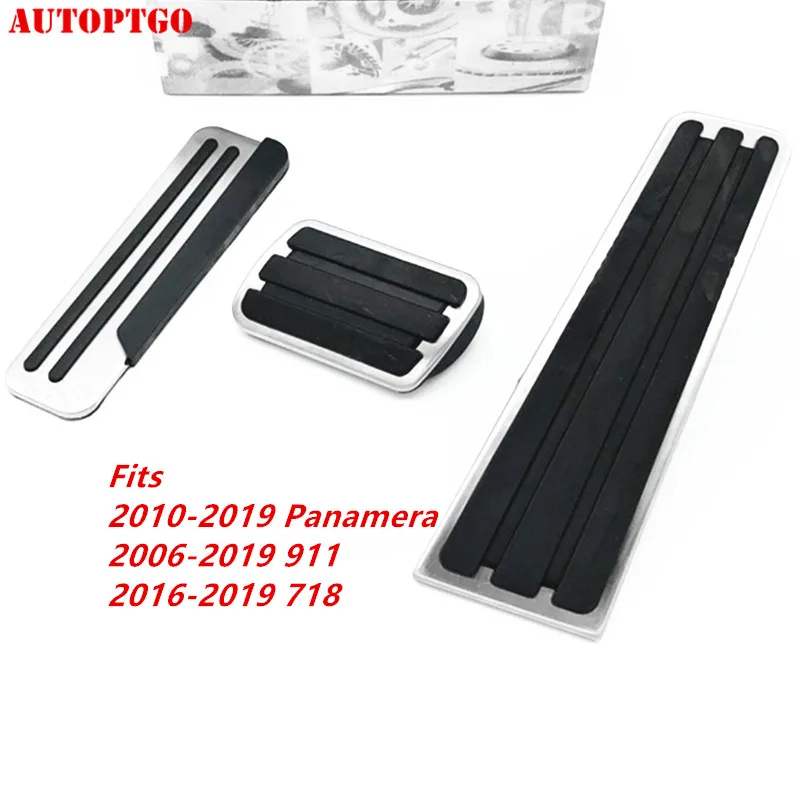 

No Drill Car Styling Foot Rest Gas Brake Pedal Pad Cover Kit For Porsche Panamera 10-19 718 16-19 911 06-19