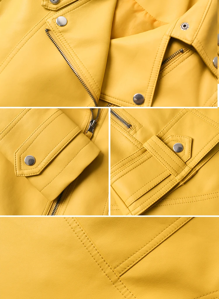 Мотоциклетная Женская куртка из искусственной кожи короткая байкерская женская