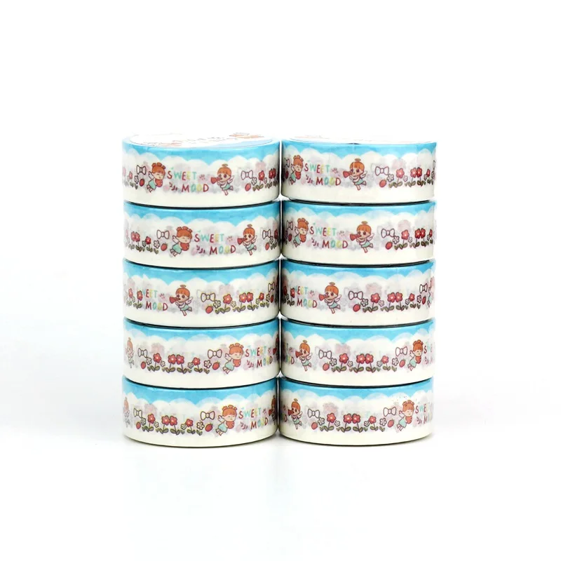 

NEW 10pcs/Lot Decorative Sweet Mood Lovely Girls Japanese Washi Tapes for Planner Adhesive Masking Tape Cute Stationery