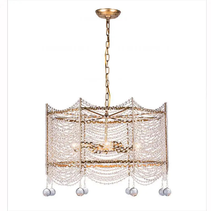 Хрустальная бисером французская Серебряная Люстра подвесная 6 канделябр огни