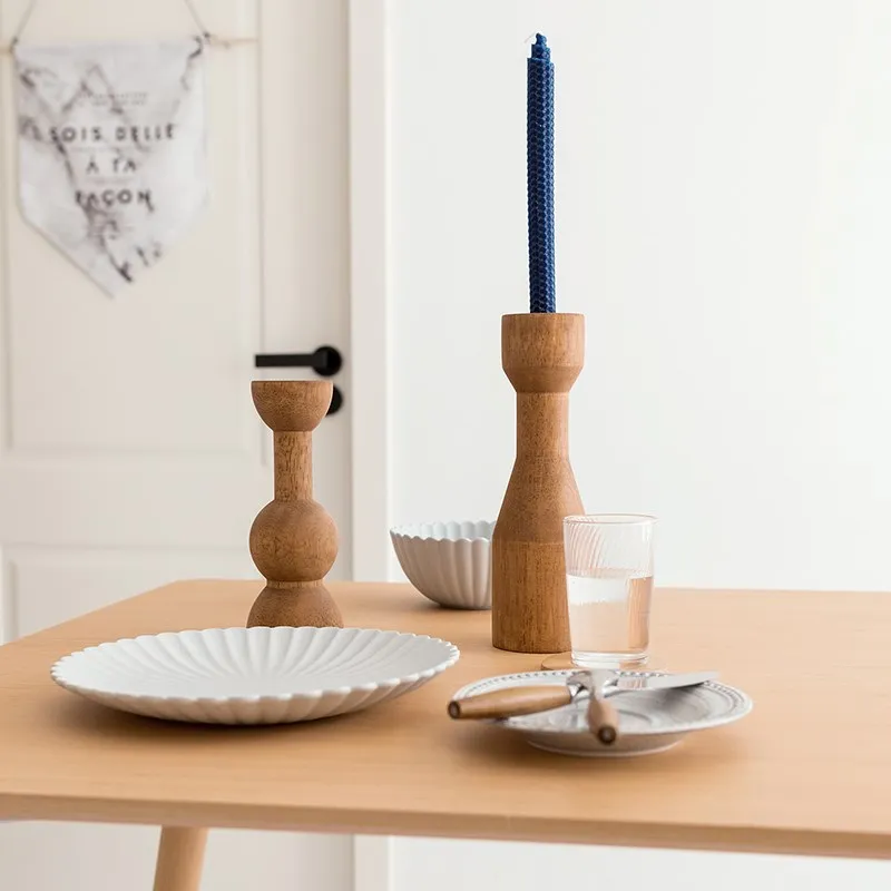 

Big Wood Candle Holders Modern Creative Nordic Style Garden Candle Mini Candle Holder Moroccan Simple Bougeoir Home Decor BY50ZT