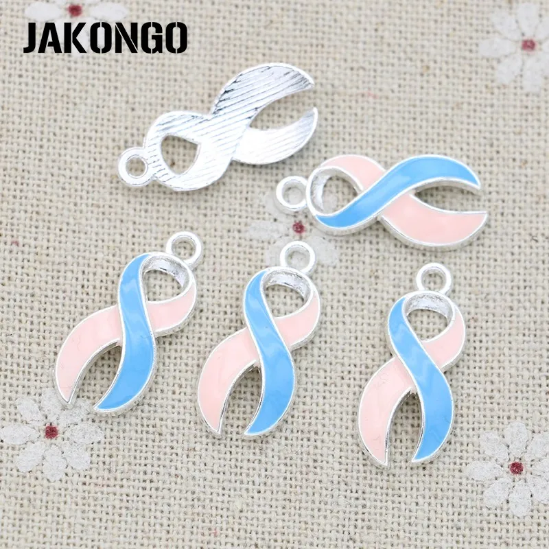 

10pcs Silver Plated Pregnancy Infant Loss Awareness Hope Ribbon Charms Pendants for Jewelry Making Bracelet DIY Handmade 23*11mm