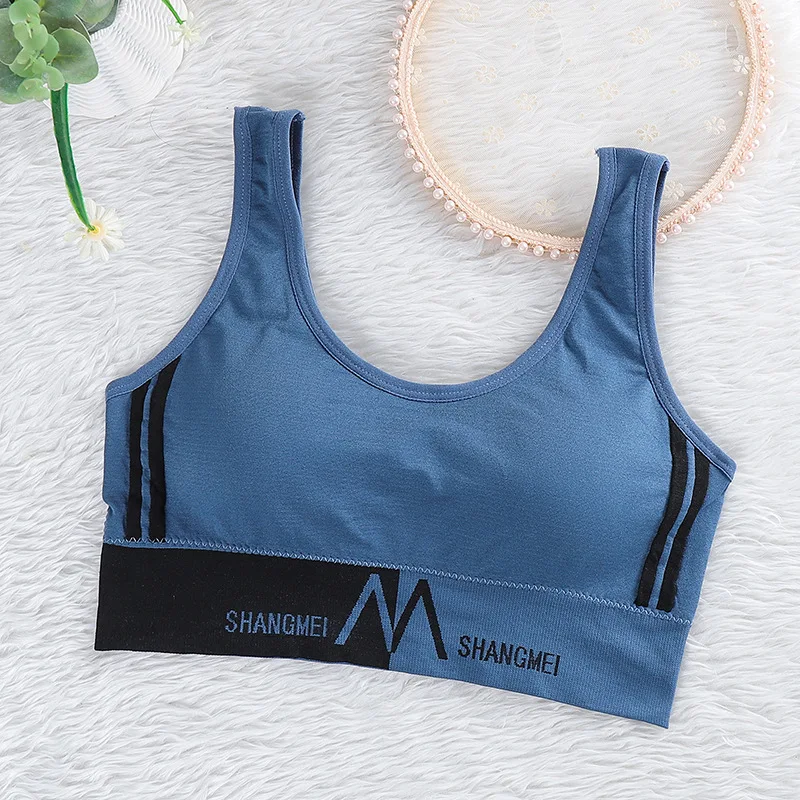 

M letter beautiful back vest strapless Women's underwear big U exercise yoga no underwire bra for ladies sport yoga light proof