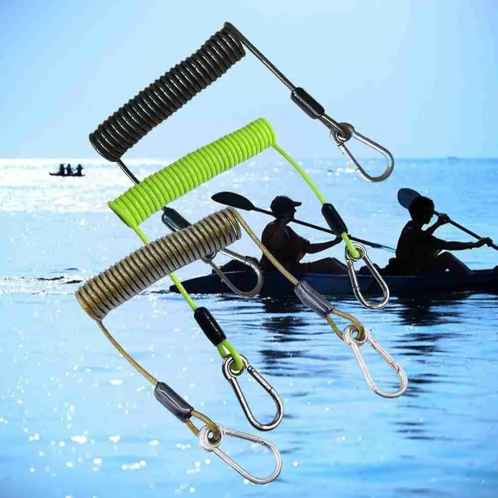

Retractable Tool Lanyard Fishing Coiled Lanyard Heavy Duty Wire For Kayak Safety Paddles Fishing Rope Rope Sea R1N5
