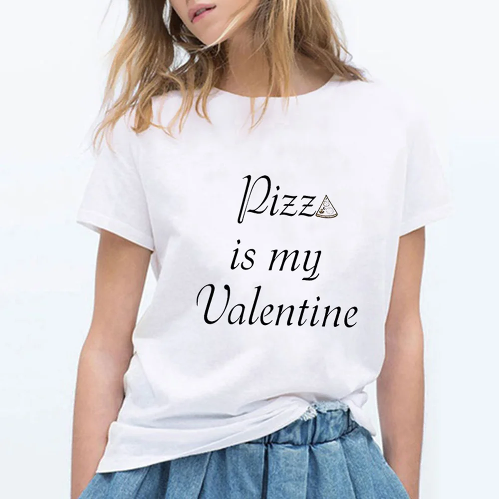 Модная одежда PIZZ IS MY VALENTINE с принтом модные смешные футболки в стиле хипстер