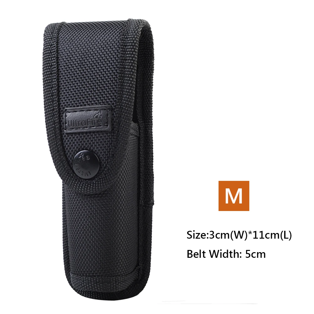 Tactical Molle Flashlight Pouch Holster with Clip Flashlight Torch Cover Case for Belt Outdoor Hunting Hiking Flashlight Holster