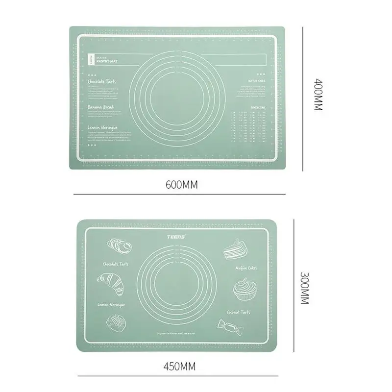 

Food grade silicone kneading dough pad kitchen non-slip Free tools mesurement bread mat with flour baking BPA Pastry pad Y6S2
