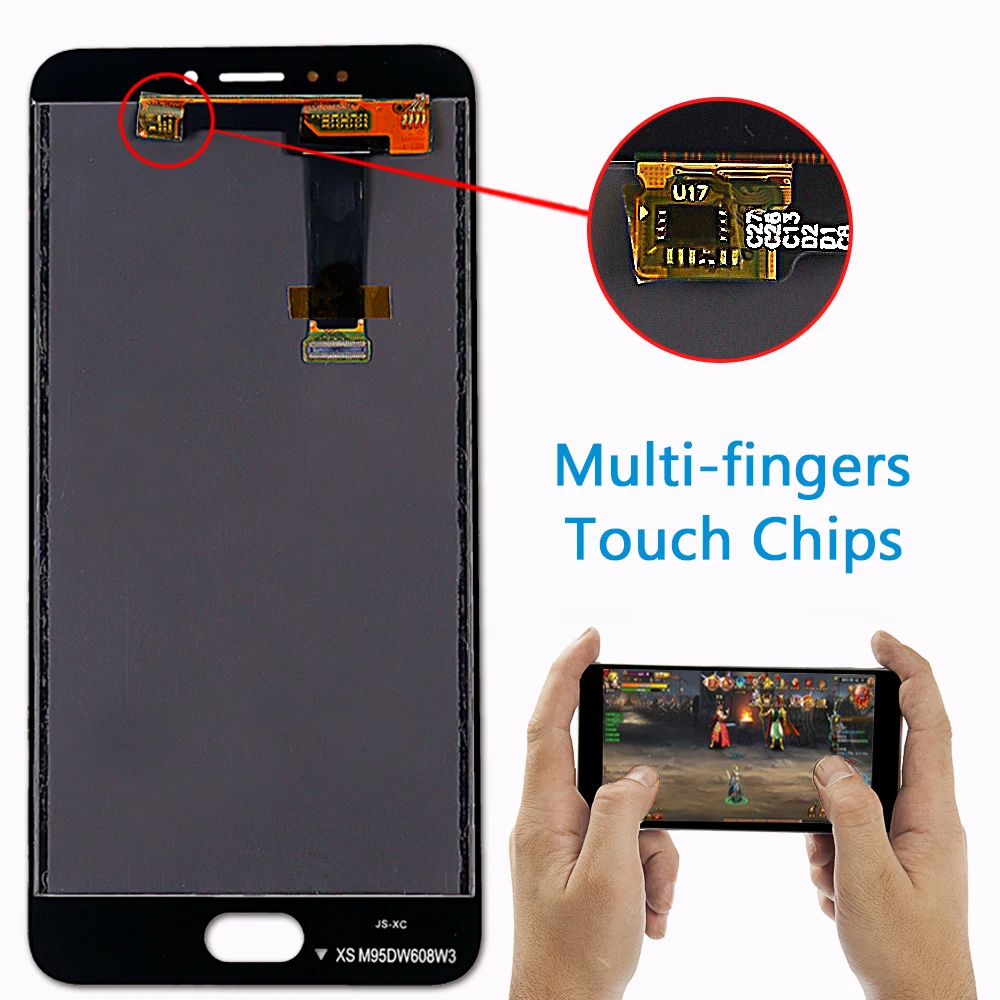 Дисплей Deal Team 5.5 дюймов для Meizu MX6 1920*1080 с сенсорным экраном, цифровой сборкой и рамкой, в комплекте с бесплатными инструментами и закаленным стеклом.