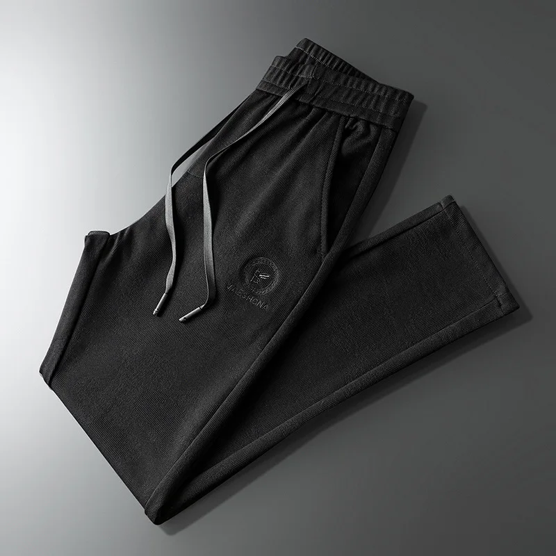 

2021 Spring New Men's Sports Trousers Stretch Elastic Waist Straight Casual Solid Color Wild Youth Pants 1312