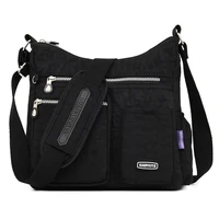 fashion women nylon shoulder bags multi zipper pocket messenger bags waterproof crossbody bag top handle satchel handbag tote