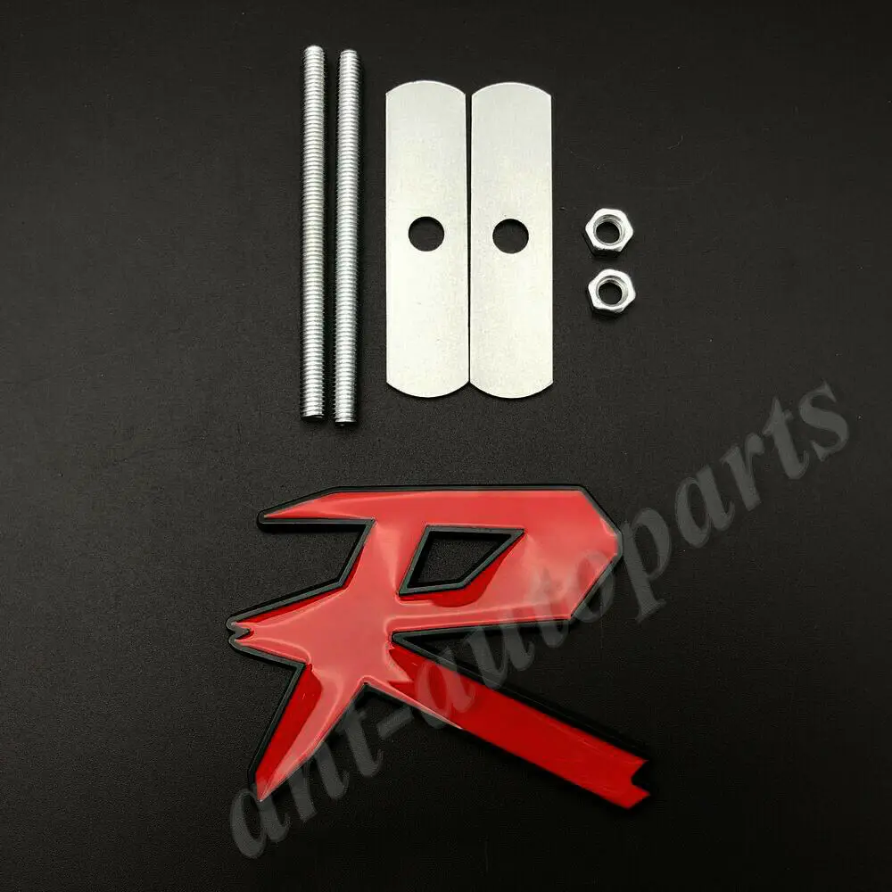 

Metal Red R Racing Car Front Grille Grill Emblem Badge Decal Sticker Type Sport