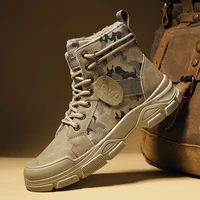 2021 winter mens boots trend canvas high top mens boots shoes student couple camouflage tooling ankle boots winter shoes 44