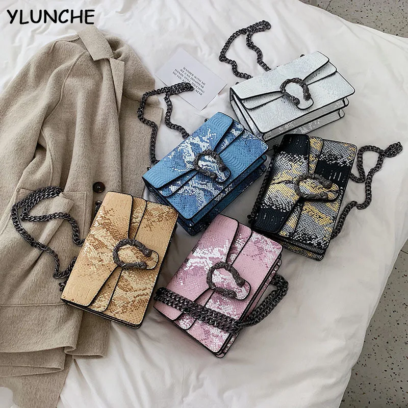 

Новая осенне-зимняя женская сумка через плечо сумка для покупок Высокое качество скидка Змеиный узор модный дизайн женская сумка-мессендже...