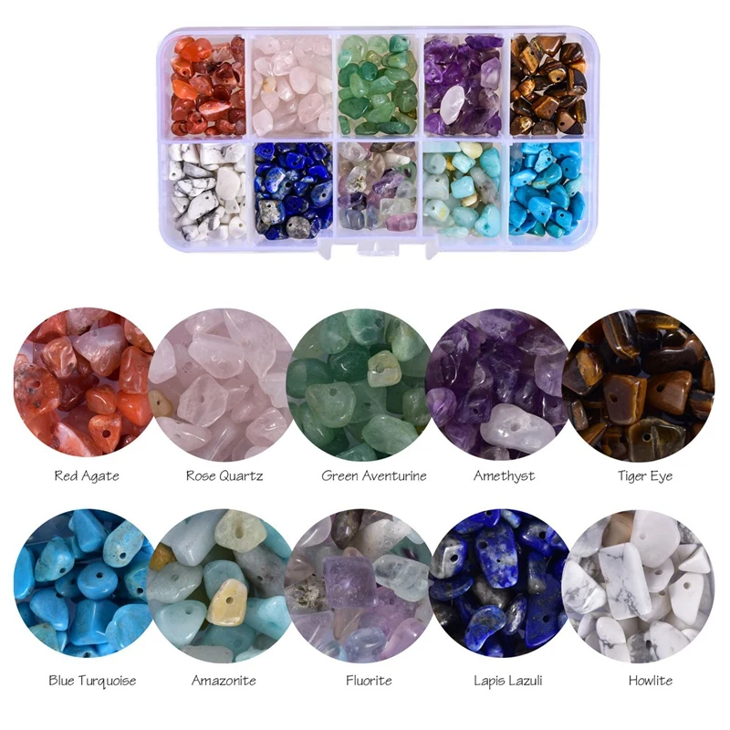 

Gemstone Beads, Irregular Chips Stone Beads Assorted Loose Beads Crystal Energy Stone Healing Power for Jewelry Making