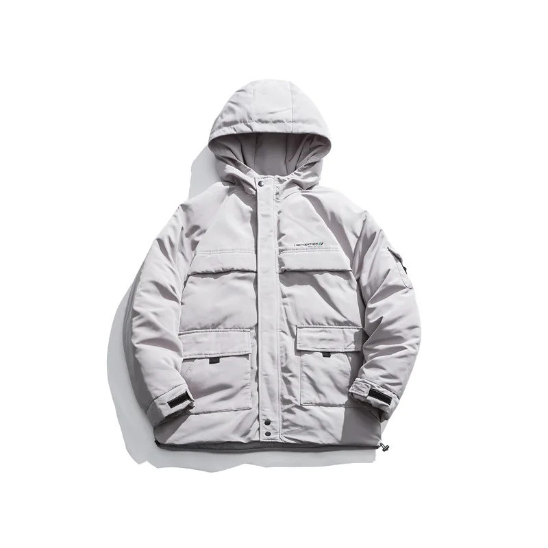 

Henry 2021 youth thickened lovers' hooded men's winter cotton padded jacket