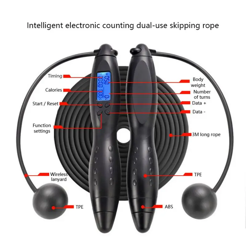 

Intelligent Electronic Counting Jump Ropes Adult Fitness Skipping Ropes #