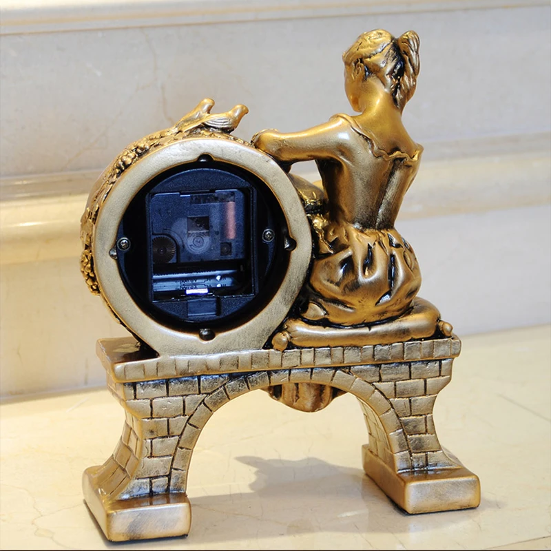 Настольные часы в Европейском стиле винтажные настольные украшения для гостиной