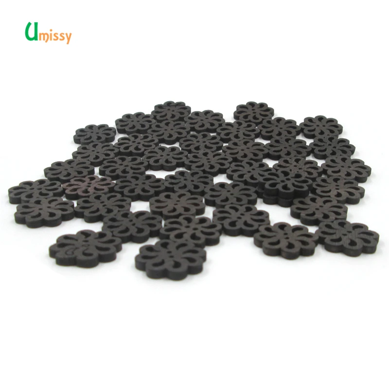 40 шт. деревянные пуговицы 2 отверстия с плоским основанием цветок ручная работа