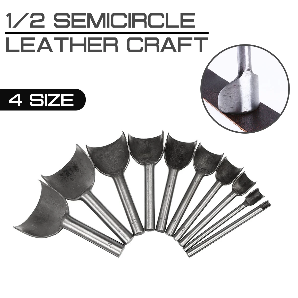 

100mm High Carbon Steel for DIY Handicraft Leather Craft 1/2 Semicircle Leather Craft Punch Cutter Tools Belt Wallet Punch Tool