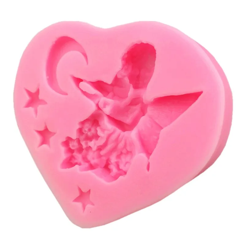 3D Ангел девочка Луна игра скрипка плесень украшение для торта Кухня инструмент