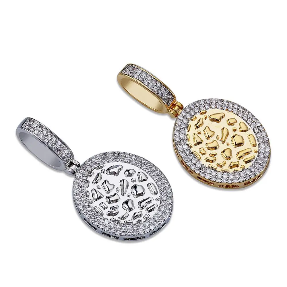 Цепочка мужская круглая с фианитами украшение в стиле хип хоп рэпера