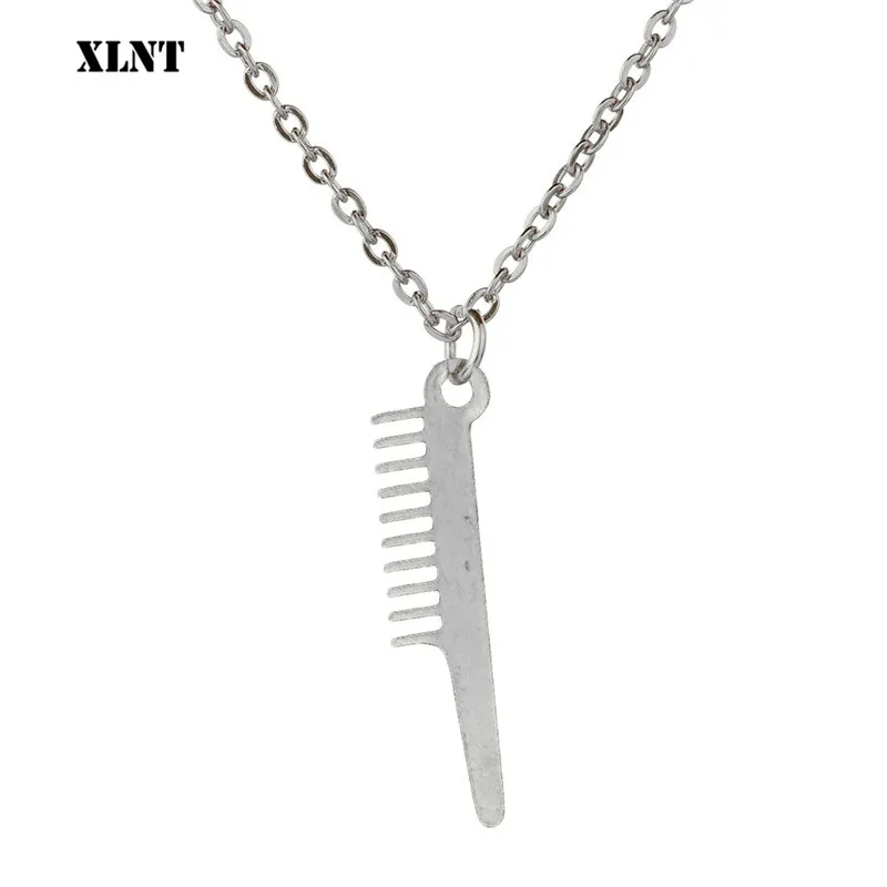 XLNT винтажное серебряное ювелирное ожерелье инструменты подвеска в виде гребня
