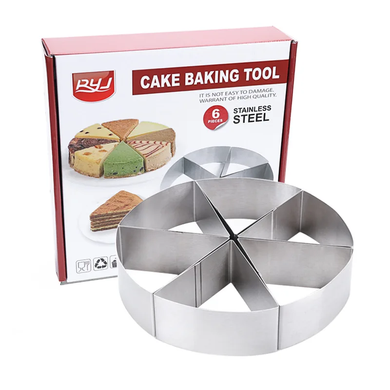 

6pcs Mini Cake Tart Fan-shaped Ring Stainless Steel Mousse Pancake Pastry Baking Mold DIY Non-stick Fruit Cream Pie Circle