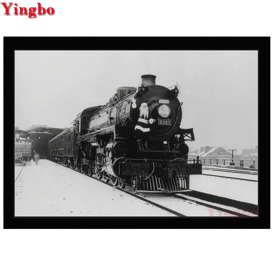 3D Diy Алмазная картина винтажный поезд вышивка крестиком полная