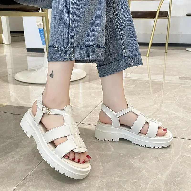 

2021 Sandals Ladies Shoes Summer Suit Female Beige Clogs Wedge Women's Heels Espadrilles Platform Med New Comfort Black Beach Fl